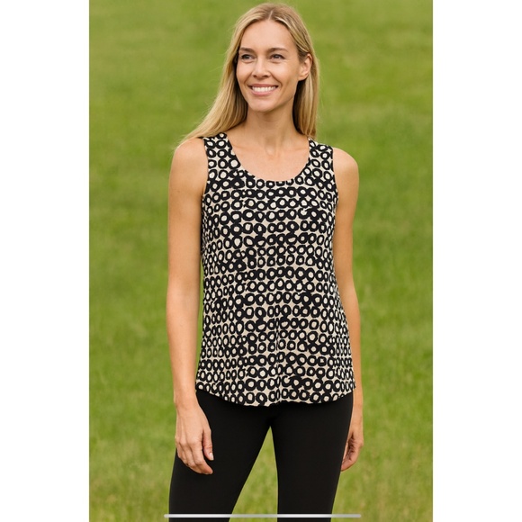 HABITAT DASH DOT EASY TANK TOP STRETCH JERSEY VERSATILE WORKWEAR CASUAL NWT S - Picture 1 of 12